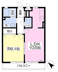 サニーコート 1LDKの間取図画像