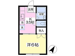 サンライト幕張 1Kの間取図画像