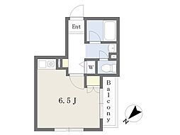 コスモ本千葉 3階ワンルームの間取り