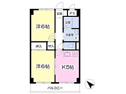 ヤマニビル 2Kの間取図画像