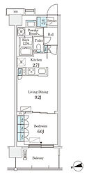 スカイグランデ津田沼 1LDKの間取図画像