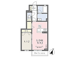 フェリーチェ 1LDKの間取図画像