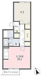 エル・シティおゆみ野3番館 1LDKの間取図画像