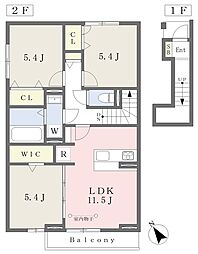 アビタシオン若葉B 3LDKの間取図画像