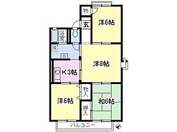 ヴェルエール 4Kの間取図画像