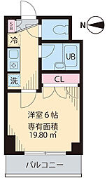 ベイステート安間 1Kの間取図画像