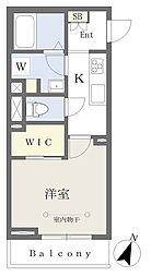 レ・デルネーロ 1Kの間取図画像
