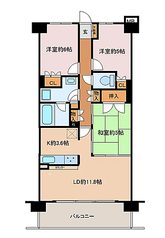 間取り ライオンズクオーレ幕張マークスフォート 3階/310