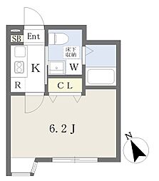 Foster津田沼 1Kの間取図画像