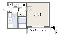 Ｆｏｓｔｅｒ津田沼 201 2階1Kの間取り