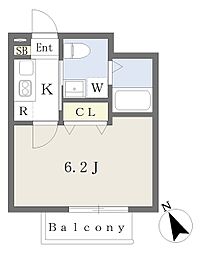 Ｆｏｓｔｅｒ津田沼 206 2階1Kの間取り