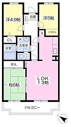 グレイスコート 3LDKの間取図画像