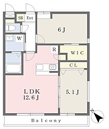 船橋市印内2丁目アパート 2LDKの間取図画像