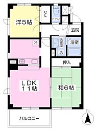 トーシンコーポ夏見 2LDKの間取図画像