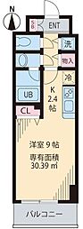 パルティール ワンルームの間取図画像