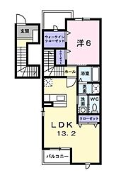 JR外房線 茂原駅 徒歩25分の賃貸アパート 2階1LDKの間取り