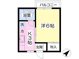 メゾン石塚 1Kの間取図画像