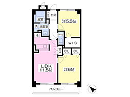ジェントルコート五井東館 2LDKの間取図画像