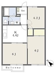 メゾンつかさA 3Kの間取図画像