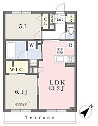 レオマノワール 2LDKの間取図画像
