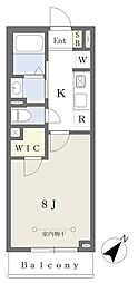 NレジデンスII 1Kの間取図画像