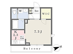 マノワール 1Kの間取図画像