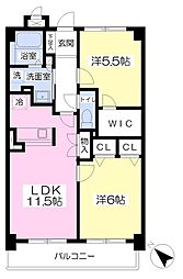 ジェントルコート五井東館 2LDKの間取図画像
