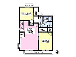 レジデンス藤代 2LDKの間取図画像