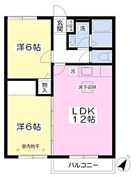 プラージュ矢野 2LDKの間取図画像