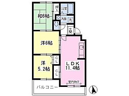 ジュネス南流山A 3LDKの間取図画像