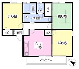 トゥインクル横須賀B 3DKの間取図画像