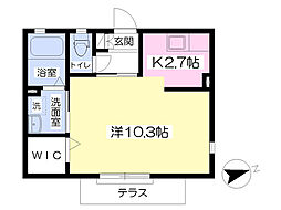 メゾンポワール 1Kの間取図画像