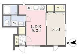 ロフティシャレール 1LDKの間取図画像