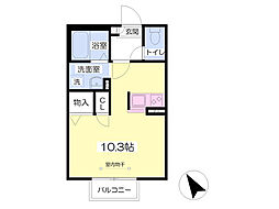 フローラビレッジ ワンルームの間取図画像