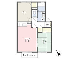 セジュール湖北2 2LDKの間取図画像