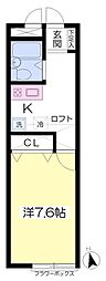 JR武蔵野線 船橋法典駅 徒歩17分の賃貸アパート 2階1Kの間取り