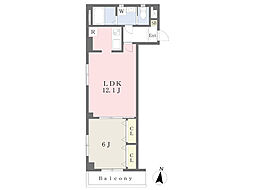 サウザンヒルズ勝田台 1LDKの間取図画像
