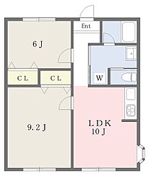 メゾン・フローラ1 2LDKの間取図画像