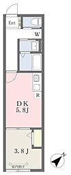 ロイヤル勝田台 1DKの間取図画像