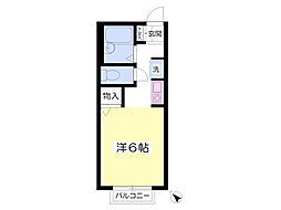 グリーングラス3 ワンルームの間取図画像