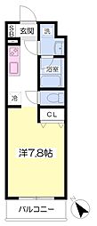 メトロステージS妙典塩焼 ワンルームの間取図画像
