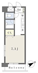 アシブ市川 ワンルームの間取図画像
