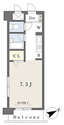 アシブ市川 ワンルームの間取図画像