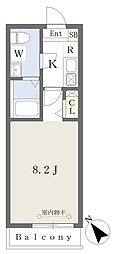 市川市福栄1丁目アパート 1Kの間取図画像