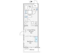 アリオッソ船橋 1LDKの間取図画像