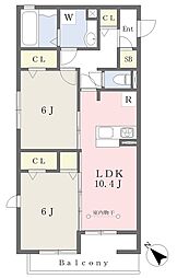 ステラ津田沼 2LDKの間取図画像