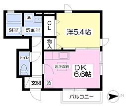 プールム 1DKの間取図画像