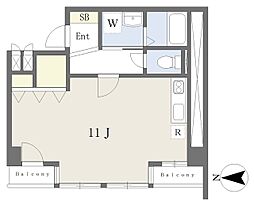 フルーブ21 ワンルームの間取図画像