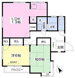ホープヒルズ2 2LDKの間取図画像