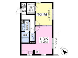 グランドソレイユ 1LDKの間取図画像